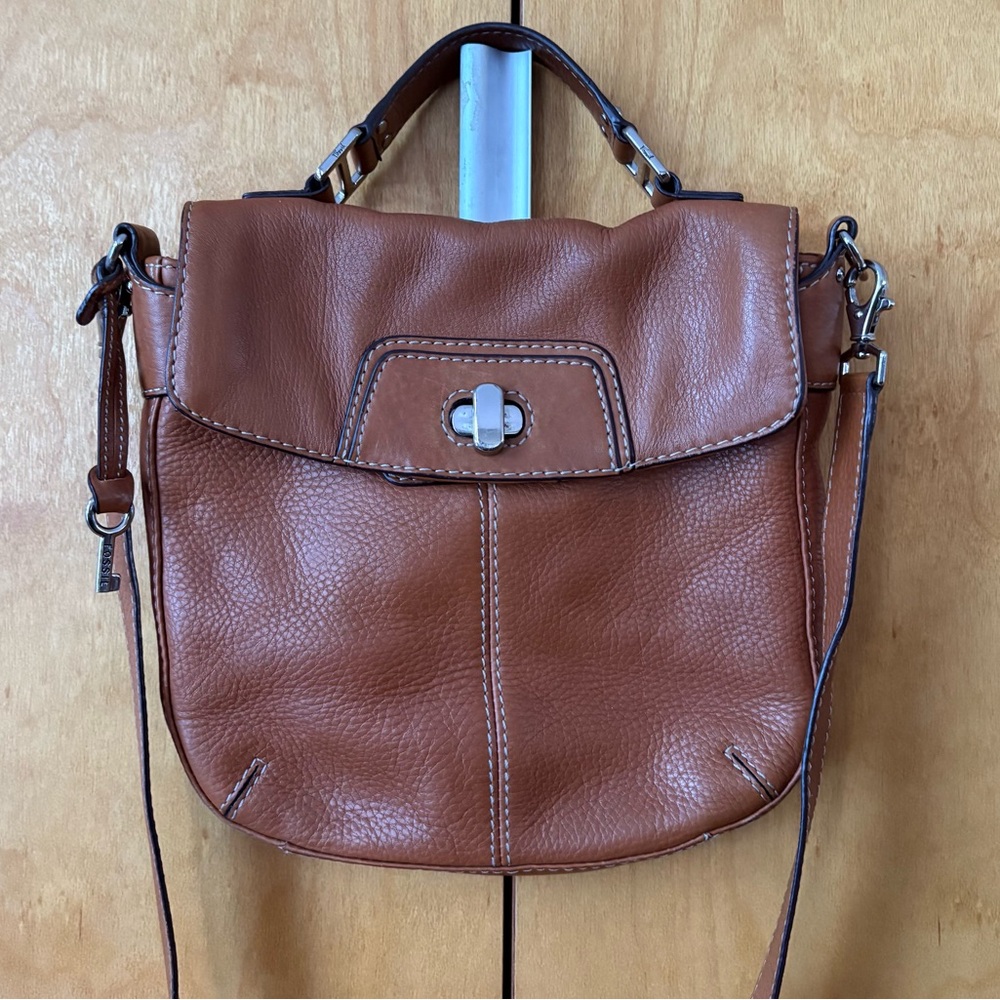Vintage Fossil Tan Leather Bag